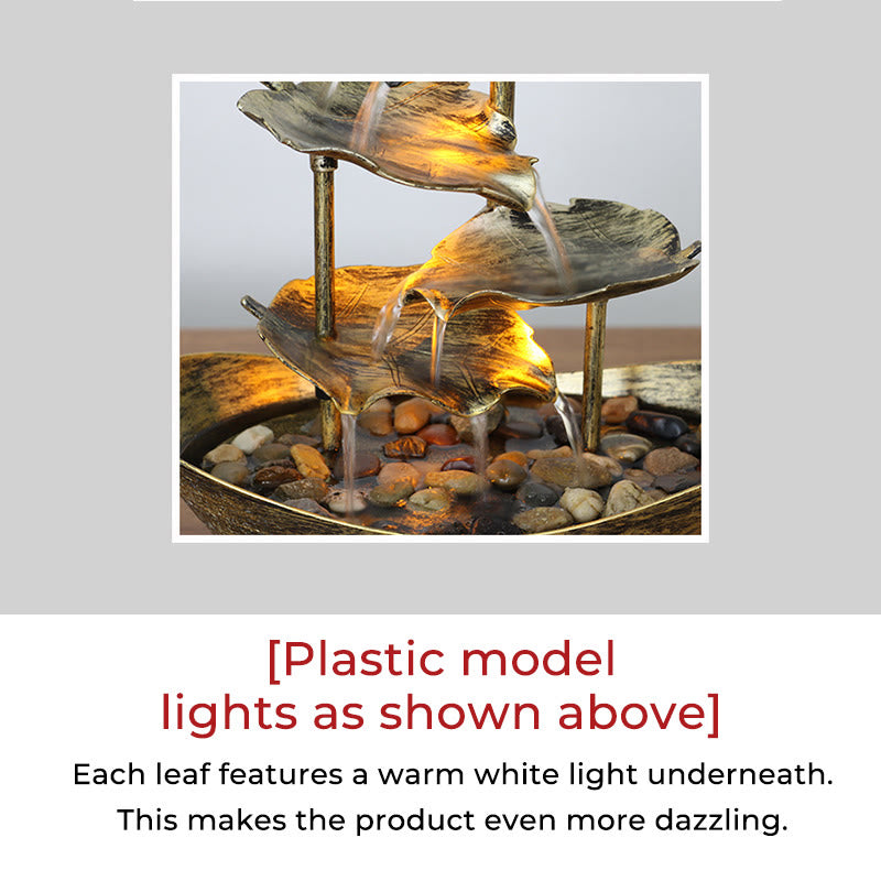 Ornamenti da tavolo per fontana a cascata a forma di foglia di loto con Buddha Stones e luce LED, decorazione per ufficio e scrivania - image 18