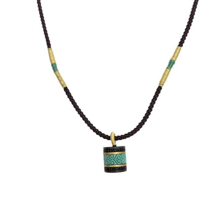 Collana con ciondolo della pace in legno di ebano e turchese Buddha Stones - image 9