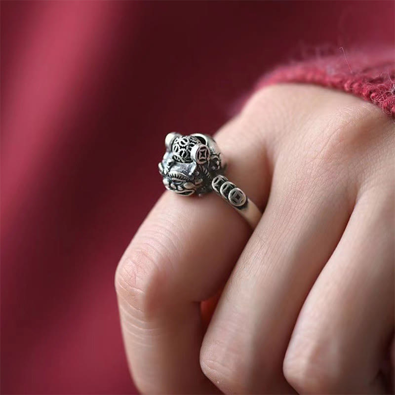 Anello girevole con moneta di rame PiXiu, portafortuna FengShui, Buddha Stones - image 2