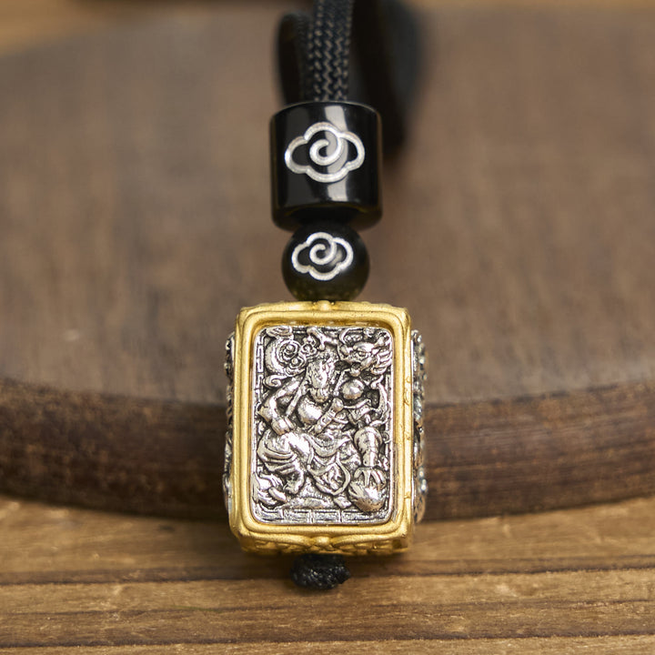 Collana con ciondolo quadrato in corda di protezione della dea della ricchezza, Buddha Stones Zakiram - image 8