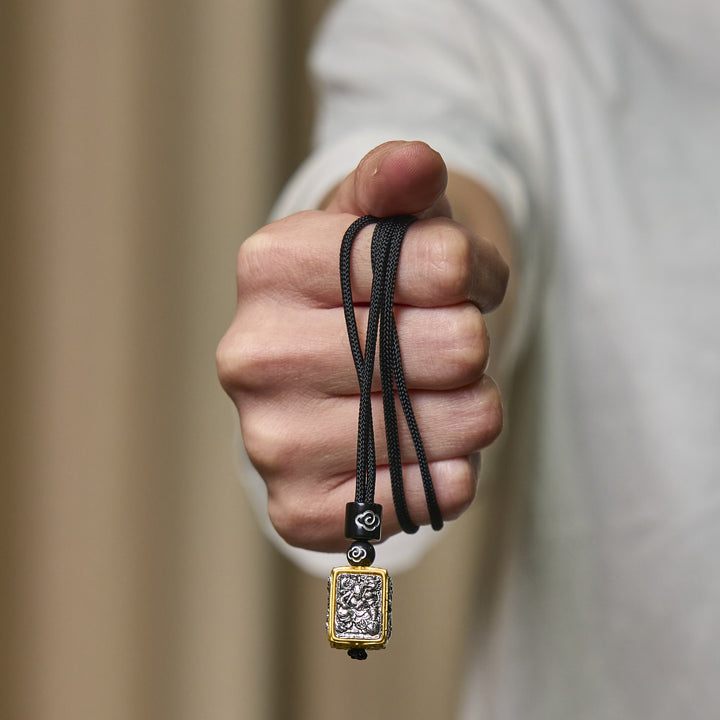 Collana con ciondolo quadrato in corda di protezione della dea della ricchezza, Buddha Stones Zakiram - image 11