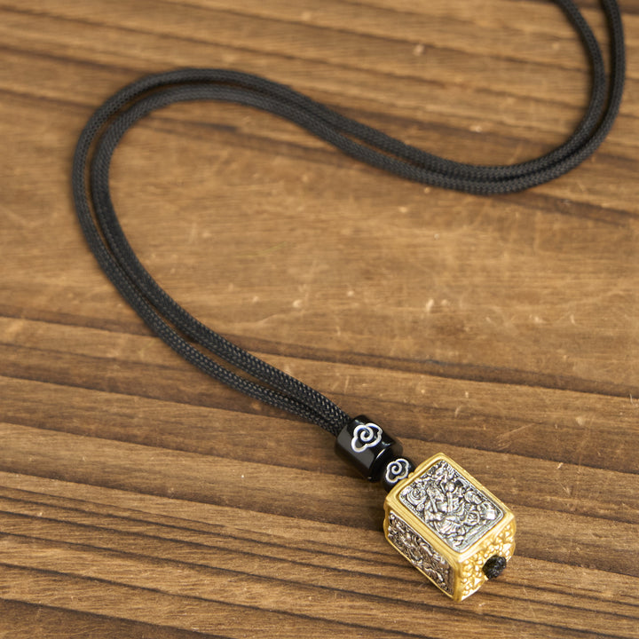 Collana con ciondolo quadrato in corda di protezione della dea della ricchezza, Buddha Stones Zakiram - image 10