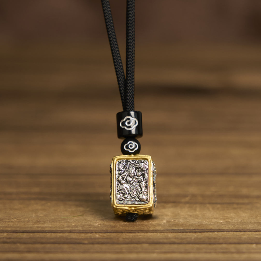 Collana con ciondolo quadrato in corda di protezione della dea della ricchezza, Buddha Stones Zakiram - image 9