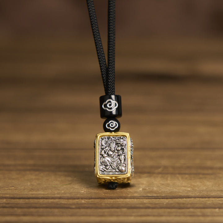 Collana con ciondolo quadrato in corda di protezione della dea della ricchezza, Buddha Stones Zakiram - image 9