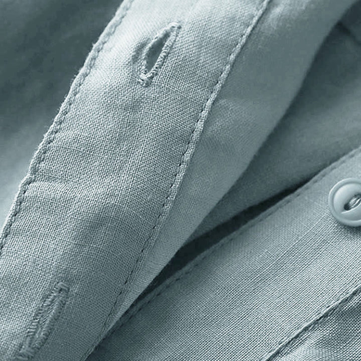 Camicia casual da donna in cotone e lino con scollo a V e maniche a tre quarti, motivo Buddha Stones - image 6