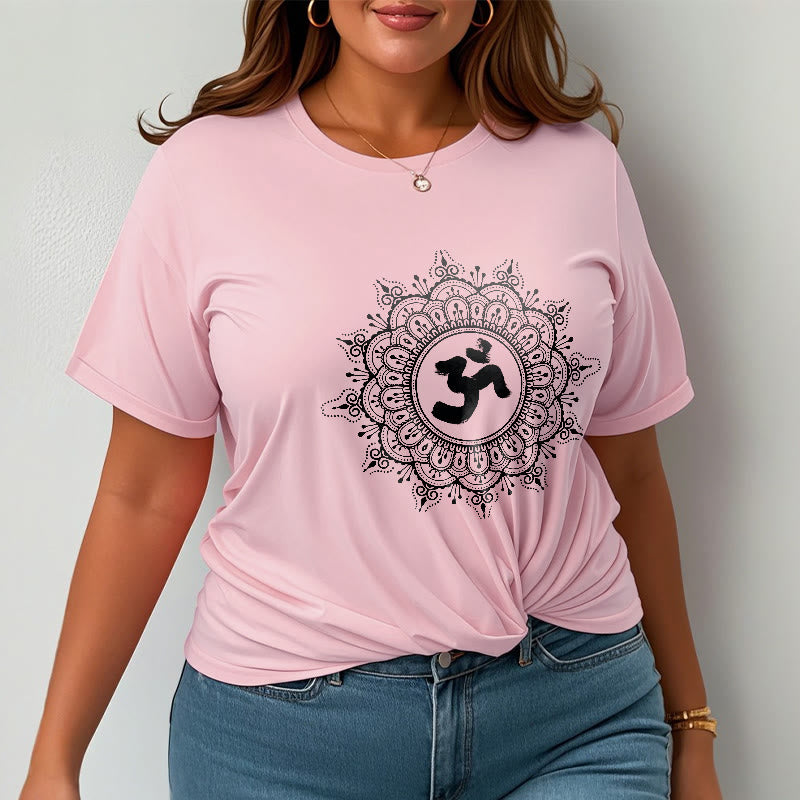Maglietta in cotone con motivo a mandala con Buddha Stones e simbolo Om - image 14