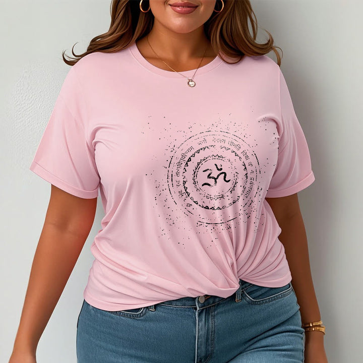 Maglietta in cotone con motivo mandala con Buddha Stones e simbolo Om e mantra - image 13
