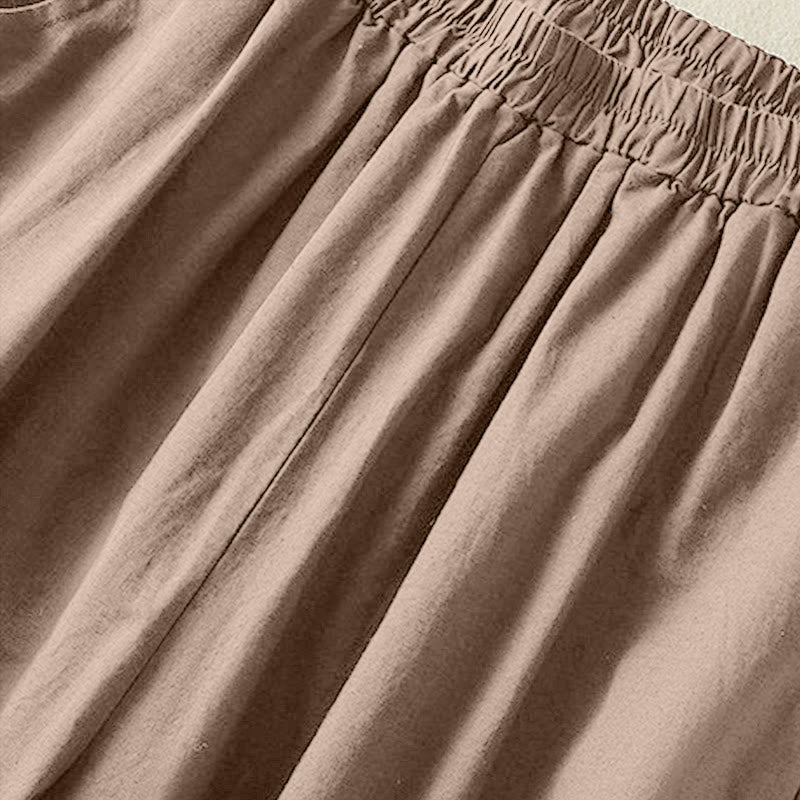 Pantaloni harem da donna in cotone e lino con tasche, modello Paisley, stile vintage estivo e casual, con ricamo Buddha Stones - image 4