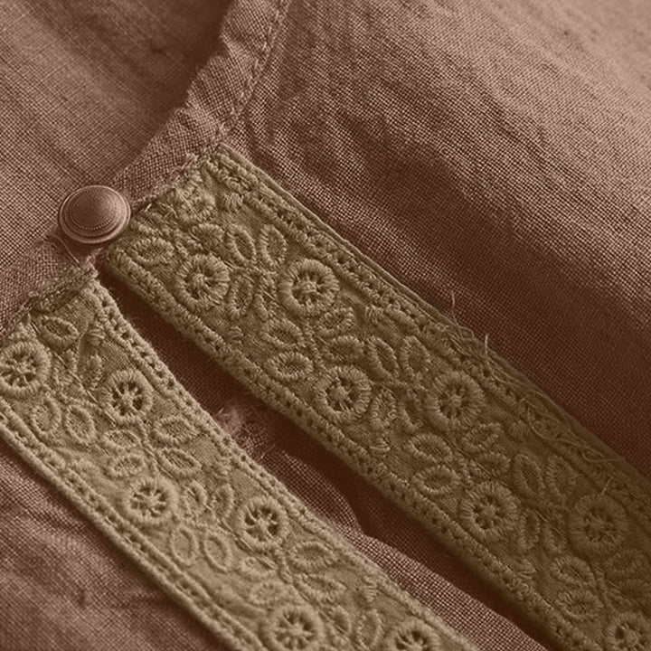 Camicia casual da donna con scollo rotondo e maniche a tre quarti, motivo Buddha Stones - image 12