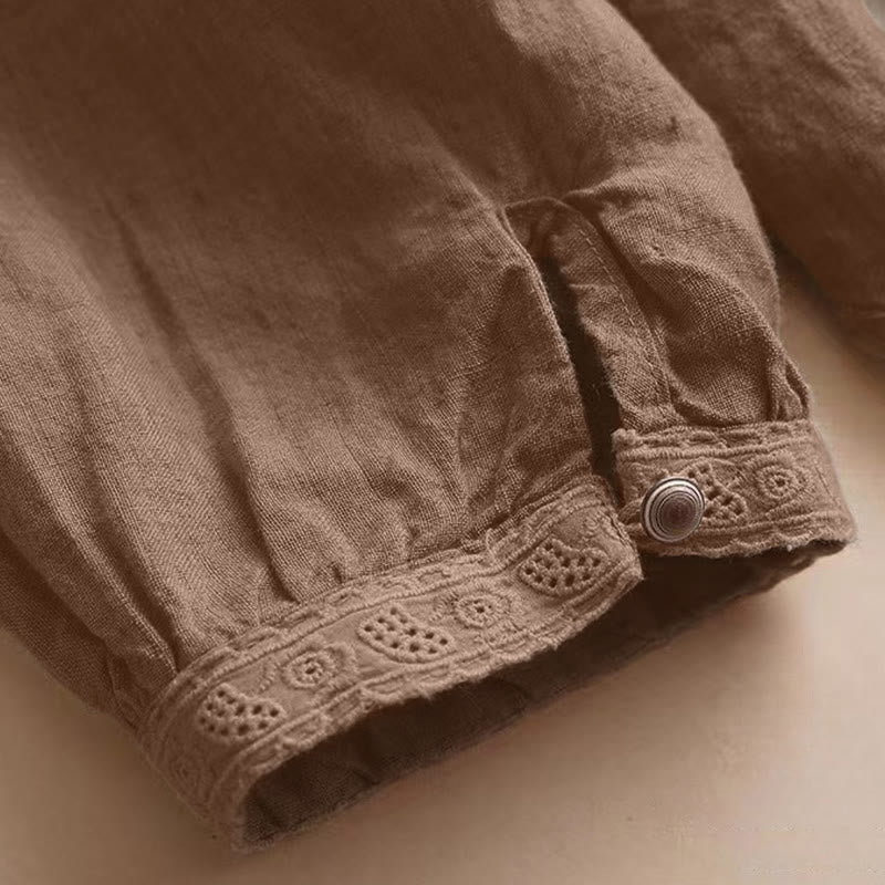 Camicia casual da donna con scollo rotondo e maniche a tre quarti, motivo Buddha Stones - image 6