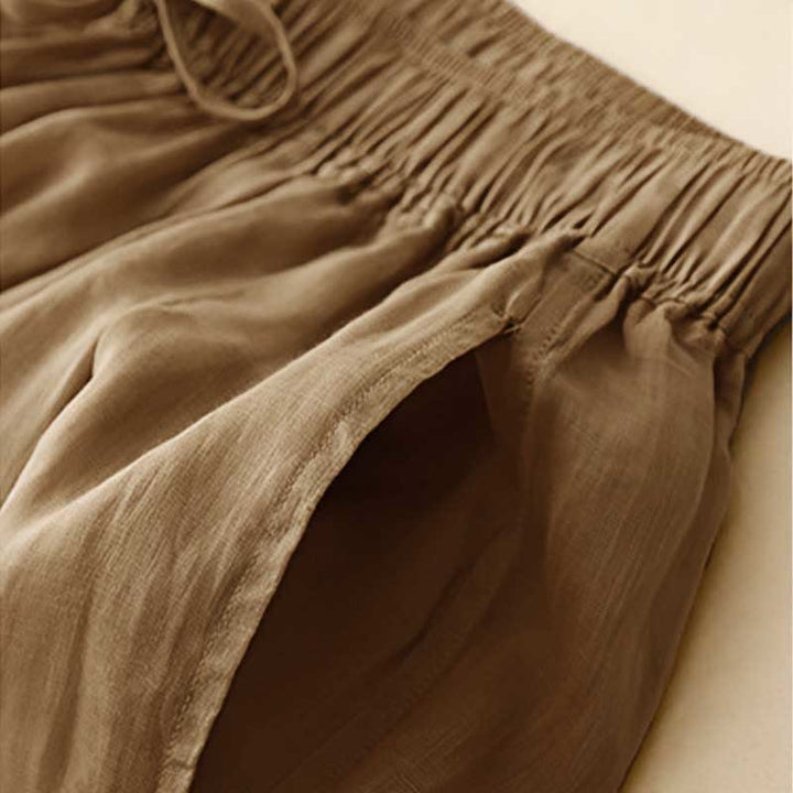 Pantaloni da donna corti con tasche, larghi e casual, a doppio strato, lunghezza 7-8, Buddha Stones - image 2