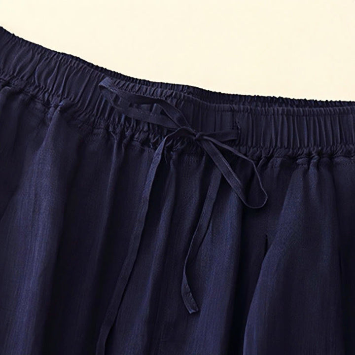 Pantaloni da donna corti con tasche, larghi e casual, a doppio strato, lunghezza 7-8, Buddha Stones - image 7