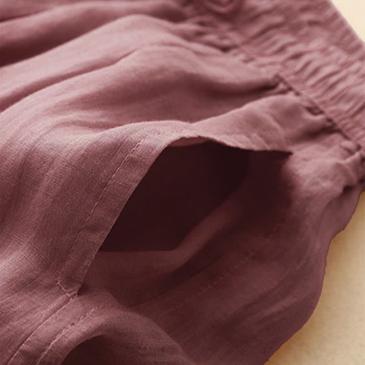 Pantaloni da donna corti con tasche, larghi e casual, a doppio strato, lunghezza 7-8, Buddha Stones - image 18