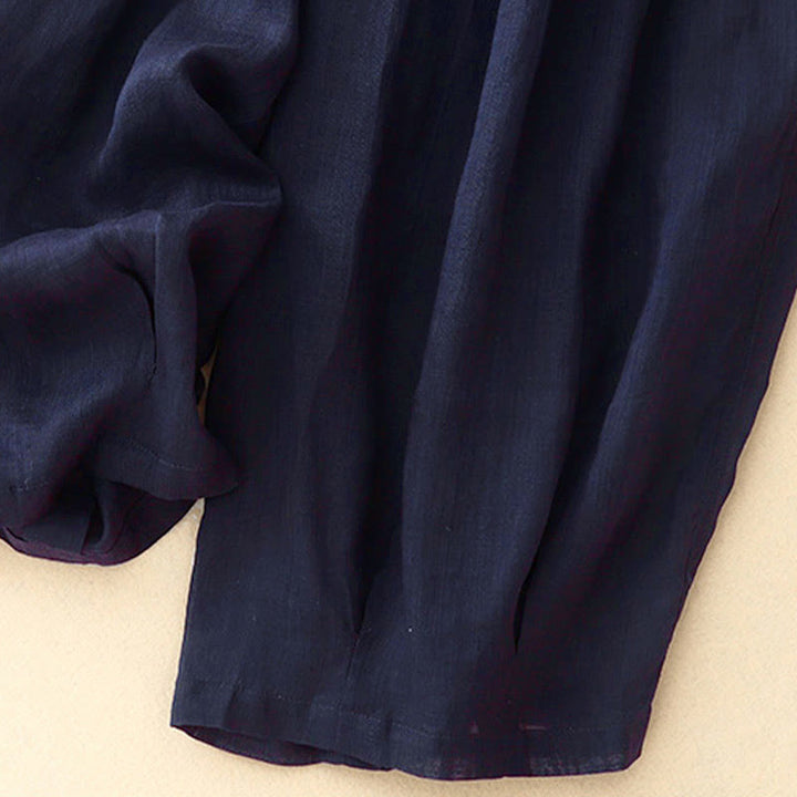 Pantaloni da donna corti con tasche, larghi e casual, a doppio strato, lunghezza 7-8, Buddha Stones - image 10