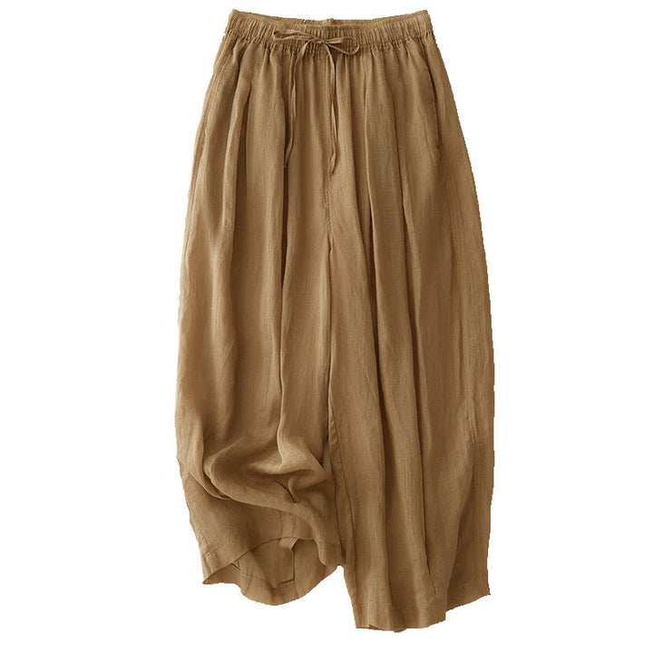 Pantaloni da donna corti con tasche, larghi e casual, a doppio strato, lunghezza 7-8, Buddha Stones - image 5