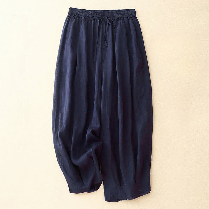 Pantaloni da donna corti con tasche, larghi e casual, a doppio strato, lunghezza 7-8, Buddha Stones - Blu notte - US8-10, UK/AU12-14, EU40-42 (2XL) - image 6