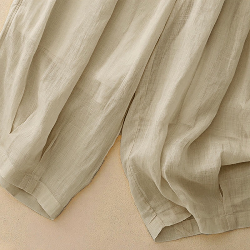 Pantaloni da donna corti con tasche, larghi e casual, a doppio strato, lunghezza 7-8, Buddha Stones - image 26