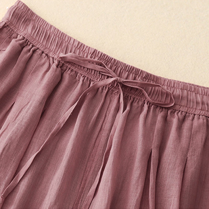 Pantaloni da donna corti con tasche, larghi e casual, a doppio strato, lunghezza 7-8, Buddha Stones - image 17