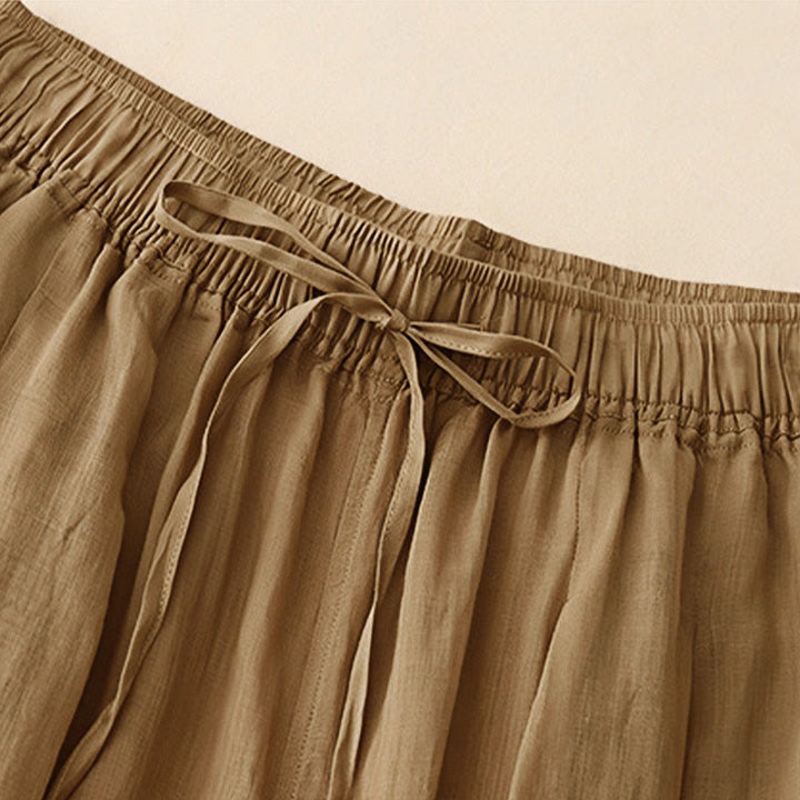 Pantaloni da donna corti con tasche, larghi e casual, a doppio strato, lunghezza 7-8, Buddha Stones - image 4