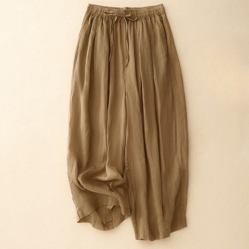 Pantaloni da donna corti con tasche, larghi e casual, a doppio strato, lunghezza 7-8, Buddha Stones - Perù - US8-10, UK/AU12-14, EU40-42 (2XL) - image 0