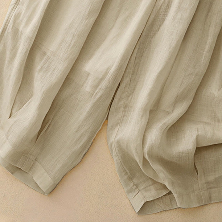 Pantaloni da donna corti con tasche, larghi e casual, a doppio strato, lunghezza 7-8, Buddha Stones - image 26