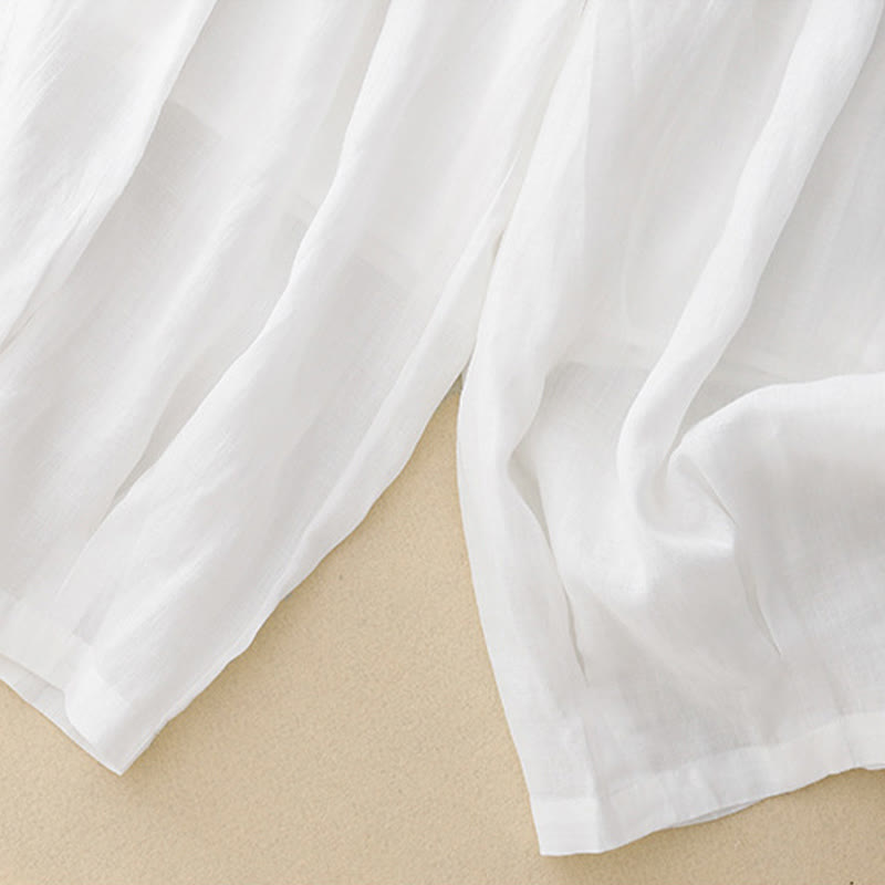 Pantaloni da donna corti con tasche, larghi e casual, a doppio strato, lunghezza 7-8, Buddha Stones - image 13