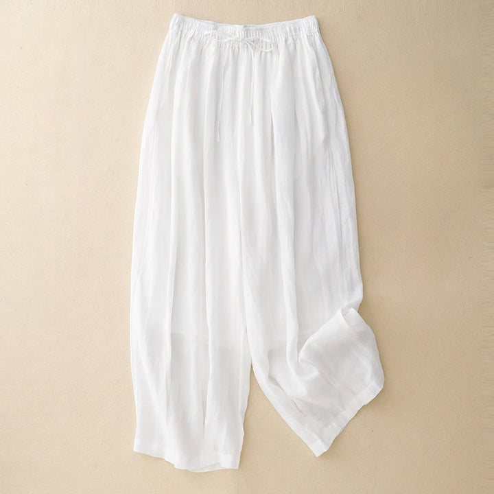 Pantaloni da donna corti con tasche, larghi e casual, a doppio strato, lunghezza 7-8, Buddha Stones - Bianco - US8-10, UK/AU12-14, EU40-42 (2XL) - image 11