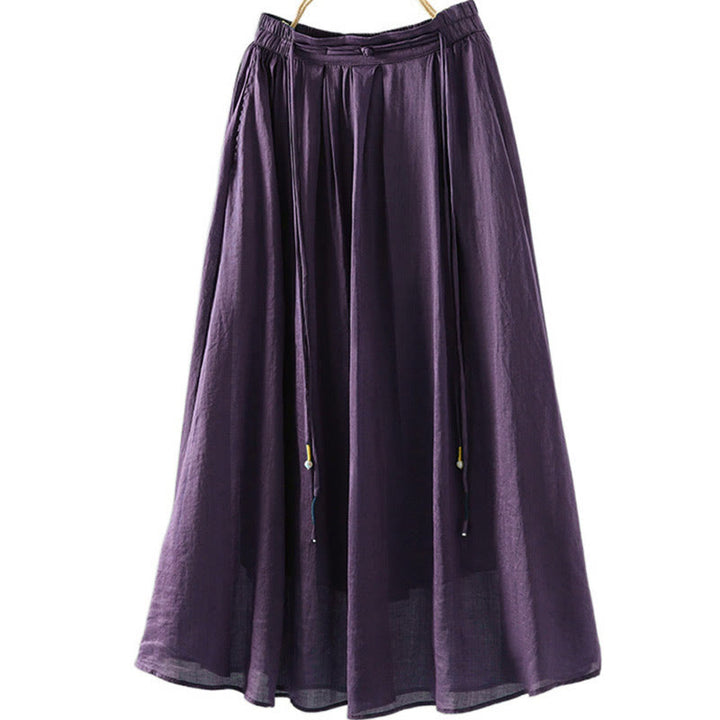 Gonna da donna con tasche e design a nappa in puro colore retrò estivo con Buddha Stones - Viola - US12, UK/AU16, EU44 (2XL) - image 15