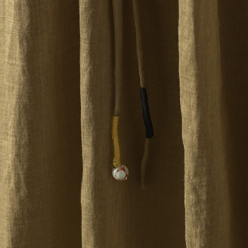 Gonna da donna con tasche e design a nappa in puro colore retrò estivo con Buddha Stones - image 3
