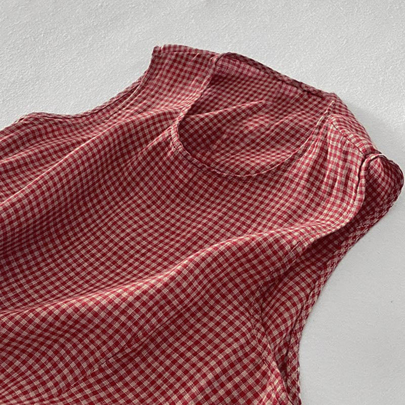 Abito midi casual in cotone senza maniche con tasche, stile Buddha Stones , fatto a mano, in tinta unita - image 7