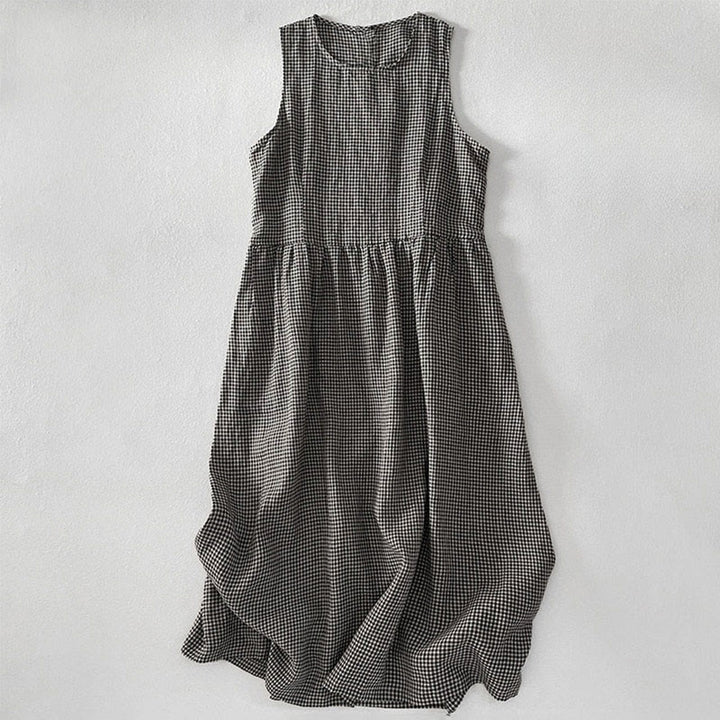 Abito midi casual in cotone senza maniche con tasche, stile Buddha Stones , fatto a mano, in tinta unita - Grigio tenue - US16, UK/AU20, EU48 (3XL) - image 9