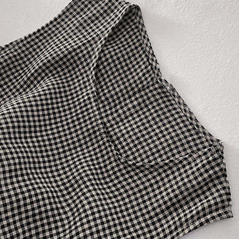 Abito midi casual in cotone senza maniche con tasche, stile Buddha Stones , fatto a mano, in tinta unita - image 11