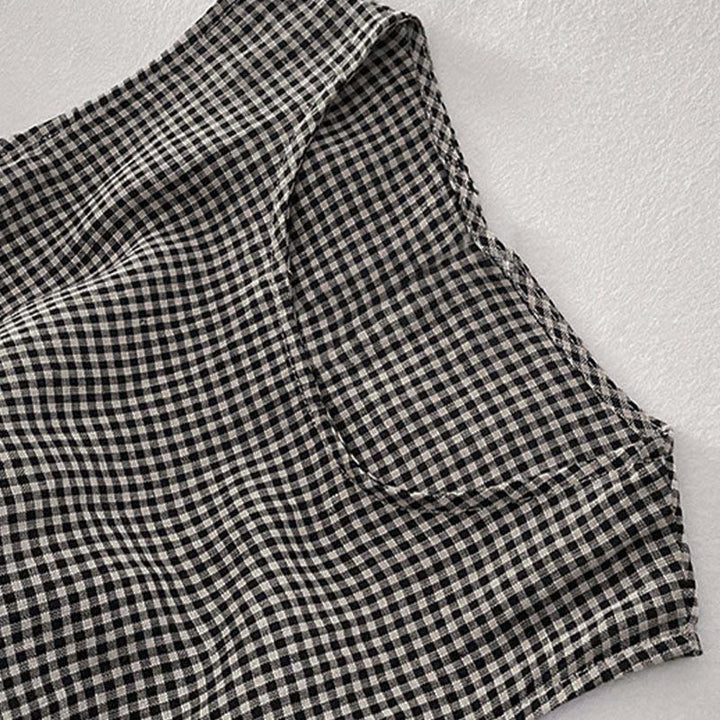 Abito midi casual in cotone senza maniche con tasche, stile Buddha Stones , fatto a mano, in tinta unita - image 11