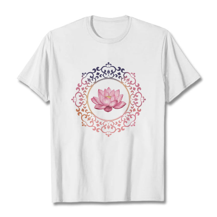 Maglietta in Buddha Stones Mandala Pink Lotus - Bianco - 2XL - image 5