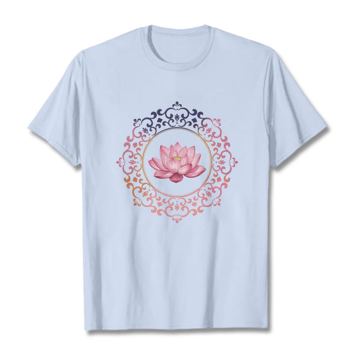 Maglietta in Buddha Stones Mandala Pink Lotus - Ciano chiaro - 2XL - image 18
