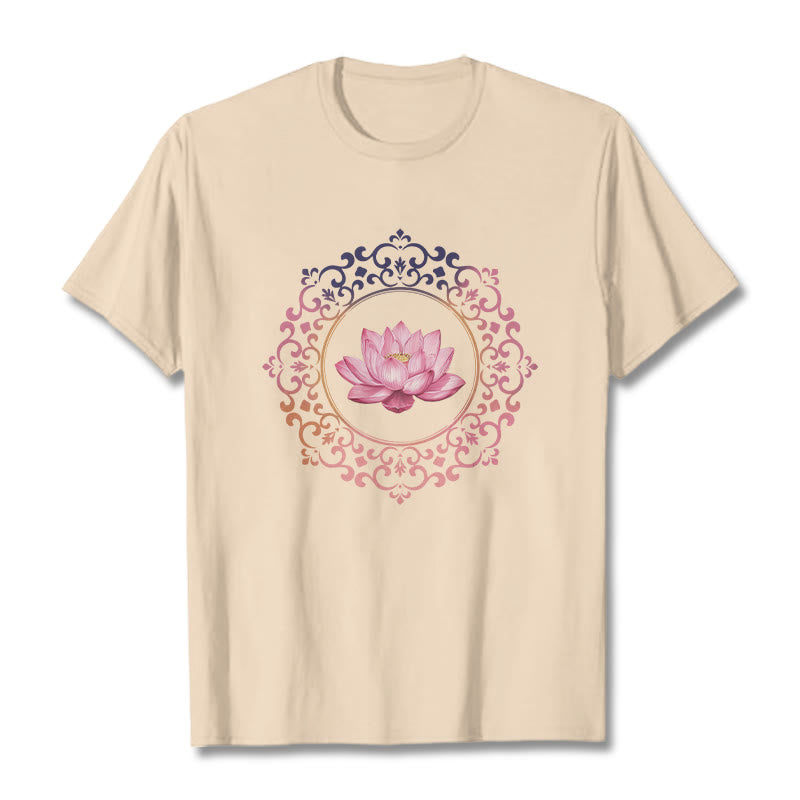 Maglietta in Buddha Stones Mandala Pink Lotus - Biscotto - 2XL - image 8
