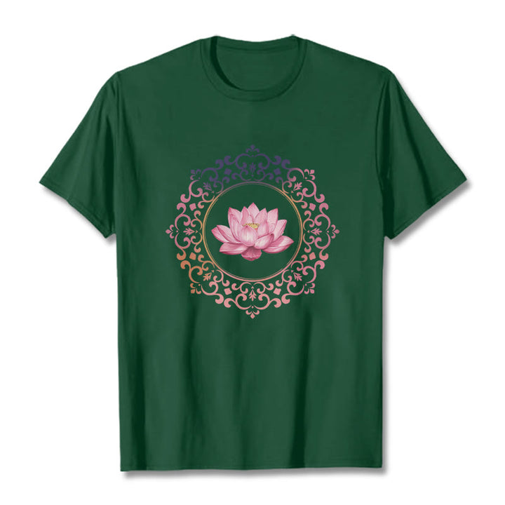 Maglietta in Buddha Stones Mandala Pink Lotus - Verde foresta - 2XL - image 10