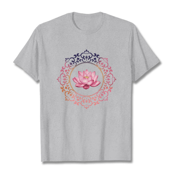 Maglietta in Buddha Stones Mandala Pink Lotus - Grigio chiaro - 2XL - image 19