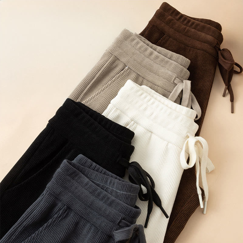 Pantaloni a gamba larga in cotone con tasche, colore puro, da donna , Buddha Stones - image 19