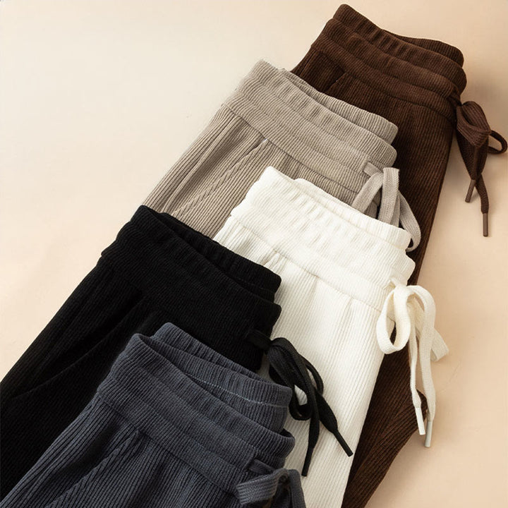 Pantaloni a gamba larga in cotone con tasche, colore puro, da donna , Buddha Stones - image 19