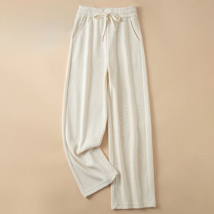 Pantaloni a gamba larga in cotone con tasche, colore puro, da donna , Buddha Stones - OldLace - US14, UK/AU18, EU46 (4XL) - image 14