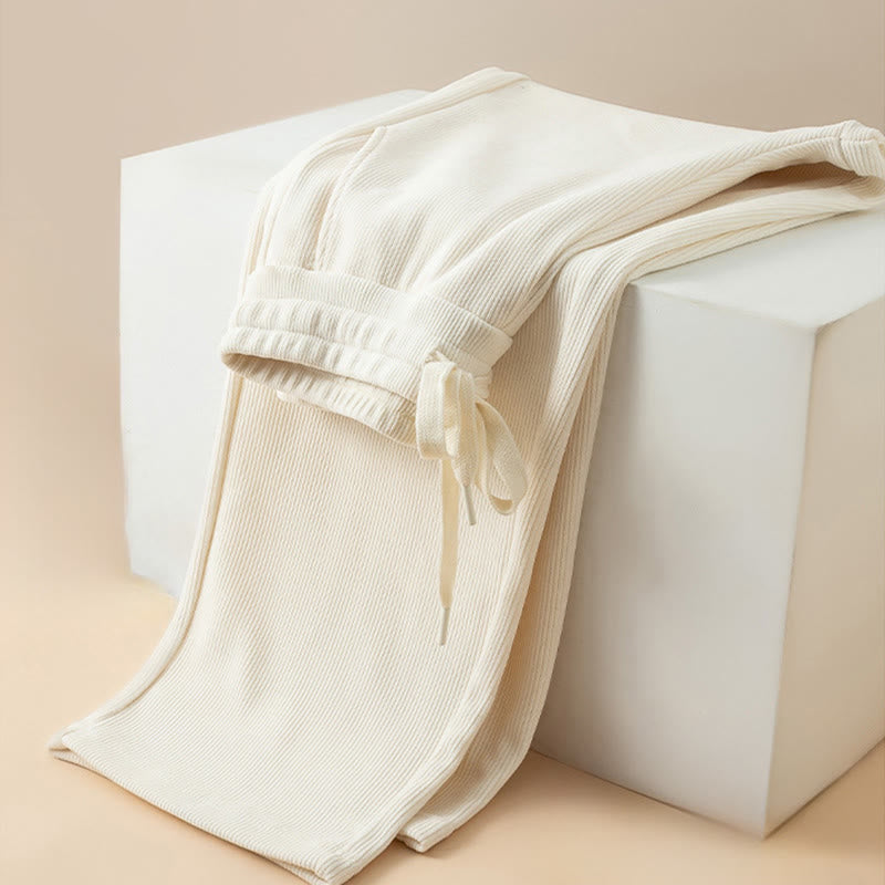 Pantaloni a gamba larga in cotone con tasche, colore puro, da donna , Buddha Stones - image 15