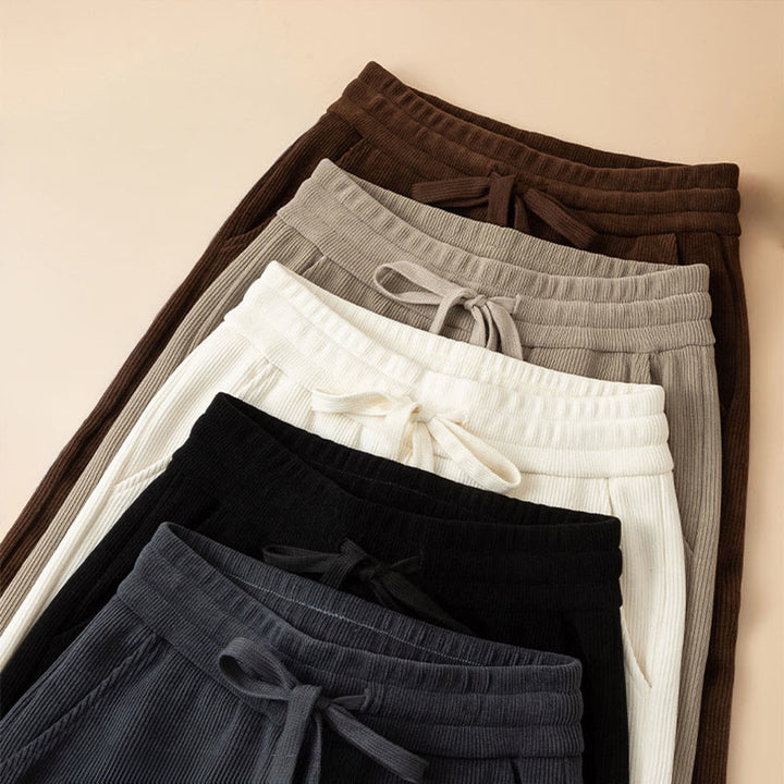 Pantaloni a gamba larga in cotone con tasche, colore puro, da donna , Buddha Stones - image 17