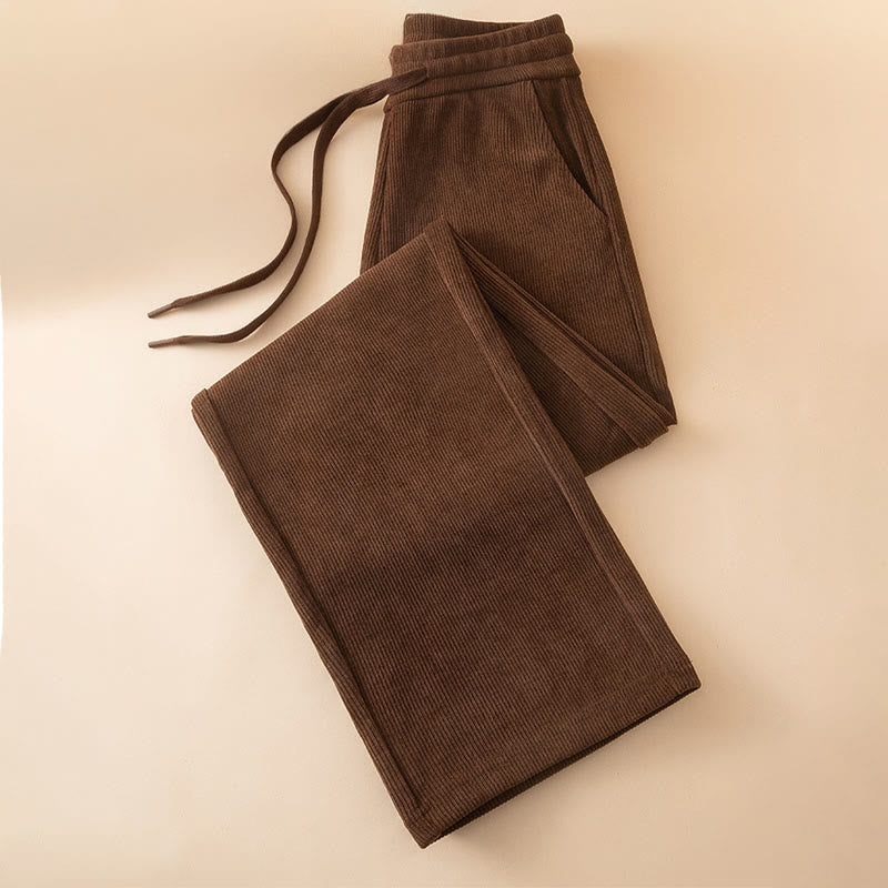 Pantaloni a gamba larga in cotone con tasche, colore puro, da donna , Buddha Stones - image 4