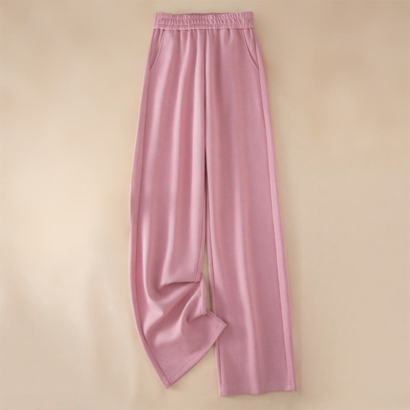 Pantaloni larghi in cotone con tasche e vita alta, modello Buddha Stones, da donna - Rosa chiaro - US12, UK/AU16, EU44 (3XL) - image 14