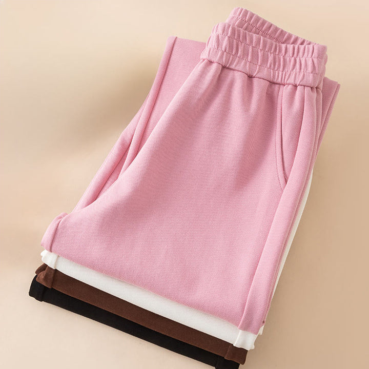 Pantaloni larghi in cotone con tasche e vita alta, modello Buddha Stones, da donna - image 17