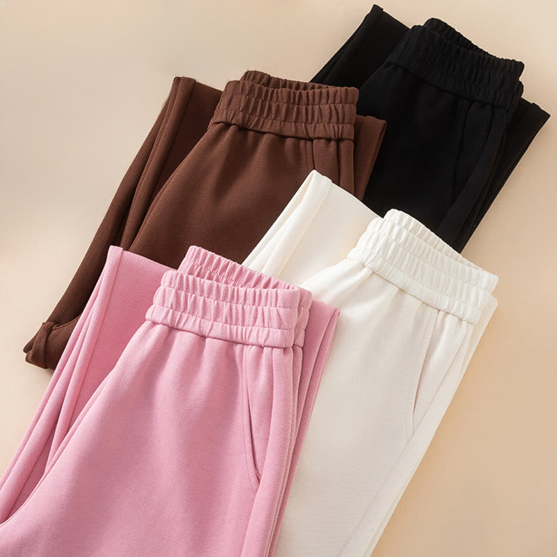 Pantaloni larghi in cotone con tasche e vita alta, modello Buddha Stones, da donna - image 18