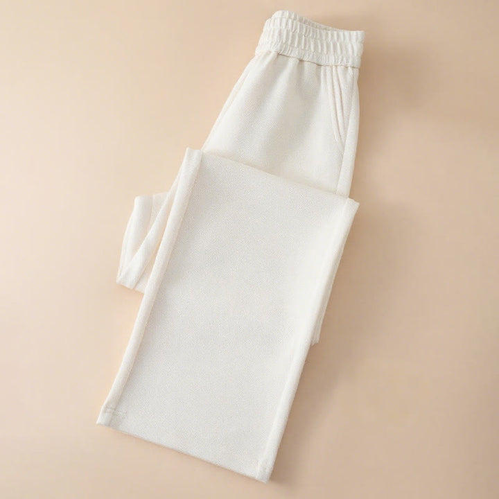 Pantaloni larghi in cotone con tasche e vita alta, modello Buddha Stones, da donna - image 5