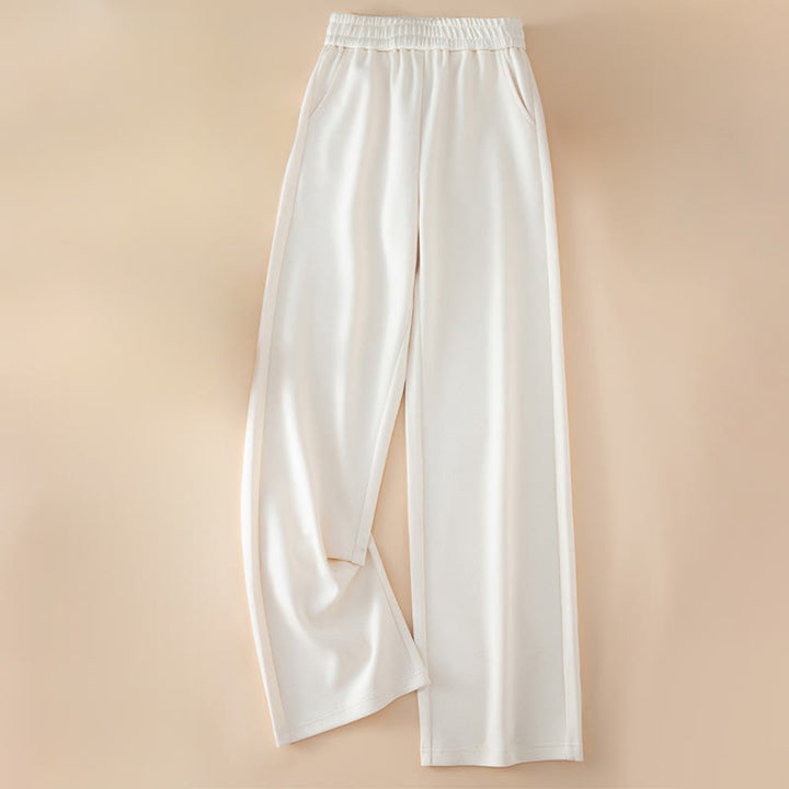 Pantaloni larghi in cotone con tasche e vita alta, modello Buddha Stones, da donna - image 4