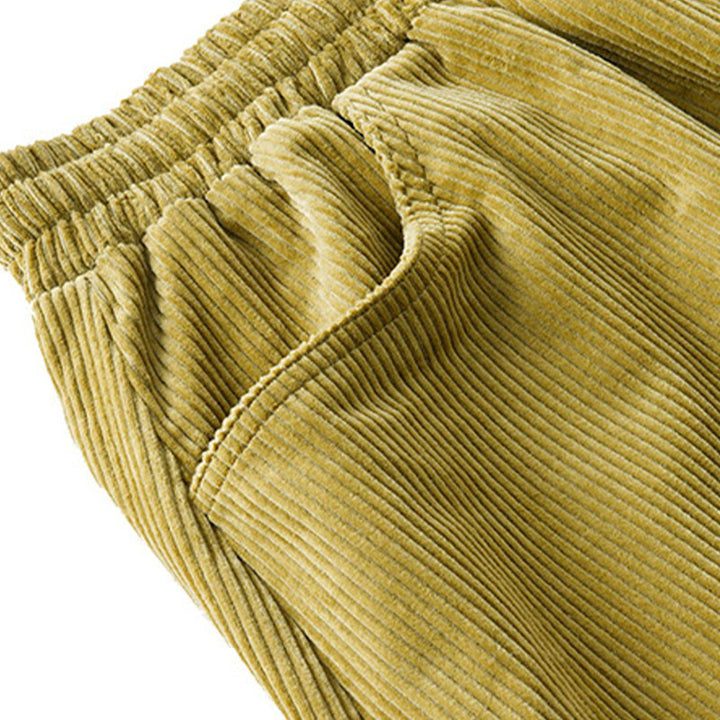 Pantaloni in velluto a coste di cotone con tasche, modello semplice, lunghezza alla caviglia, da donna, modello Buddha Stones - image 14